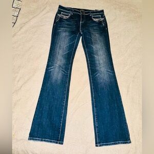 Cello Bootcut Jeans Size 11 Dark Wash Rhinestone Pocket NWT